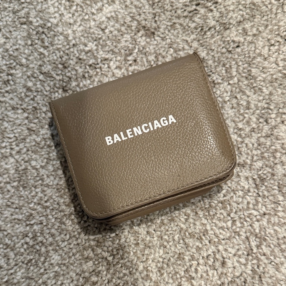 Balenciaga Taupe Leather Wallet